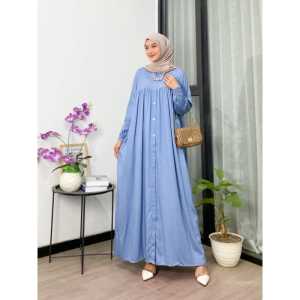 Baju Gamis lebaran wanita terbaru viral shakia twill polos jumbo