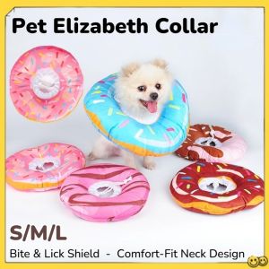 Pet Elizabeth Collar Donut Shaped Cat Wound Licking Prevention Collar Safety Cotton Cloth Head Cover