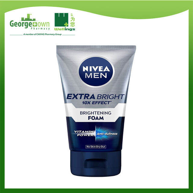 NIVEA MEN Extra Bright 10X Effect Brightening Foam 100 g | Lazada