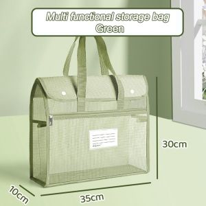 FLORI Transparent Mesh Storage Bag Multilayer Flip Cover Tutoring Bag High Quality Large Capacity Art handbag Gift