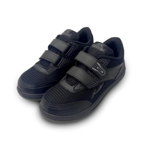 RECORD IONIQ SEPATU SEKOLAH ANAK TK SD SMP FULL BLACK HITAM PUTIH VELKRO PEREKAT 30-37 USIA 5-13THN