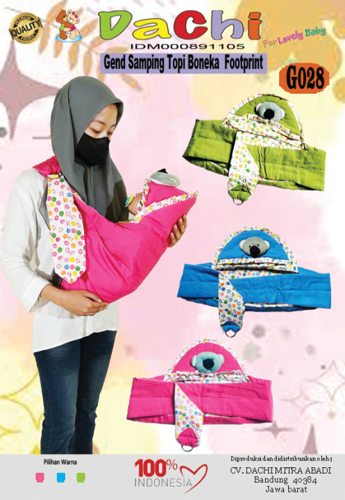 Gendongan Samping Topi Boneka Foot Print Dachi (G028)