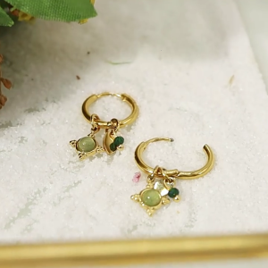 Sophisticated Aventurine Ear Accessories Round Design Ear Rings Ear Clips Adornment Professional Daily Wear Earrings