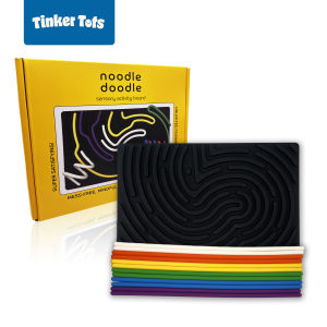 Noodle Doodle: Dual-Sided Silicone Fidget Toy for Stress Relief Coordination ADHD - Quiet and No Mess (12 Noodles)