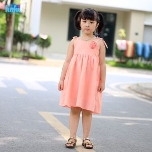Váy bé gái hai dây đính hoa hồng HAKI HK507 (10-27kg) Đầm bé gái thiết kế dễ thương xinh xắn  đầm hè cho bé gái váy xinh cho bé váy xòe cho bé đầm hai dây