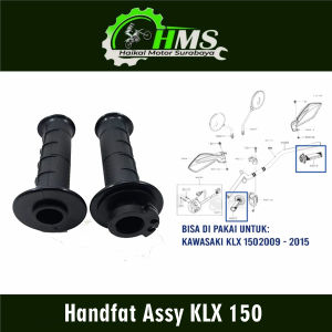 Handfat Assy KLX 150 -Hanfat Handlegrip Handgrip Karet Pipa Gas Kawasaki Trail KLX 150