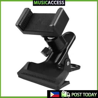 Guitar Headstock Cell Phone Clamp Clip Holder Bracket Metal + Plastic Black For Cell Phones Action Cameras Guitar Ukulele 6.5cm~10cm Adjustable Ball Head Anti-Scratch 1pc Home Music Recording Close Up