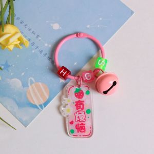 GYYT Acrylic Blessing Text Tag Keychain Luky Blessing Printing Text Card Keychain Creative Chinese Style Lucky Sign Bag Pendant Hanging Decorations