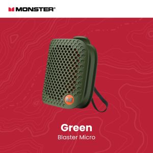MONSTER - BLASTER MICRO WEARABLE BLUETOOTH SPEAKER | LIGHTWEIGHT AND STRONG PERFORMANCE (1 YEAR WARRANTY)
