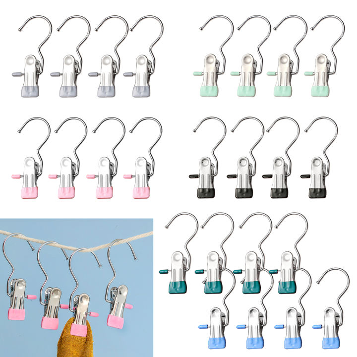 5/10/15Pcs Stainless Steel Clothes Clips Rack Multipurpose Laundry ...