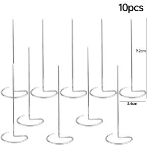 YESPERY 10Pcs Stainless Steel BBQ Sticks For AirFryer Reusable Kebab Tool Self-stand Barbecue Stick 9.2cm