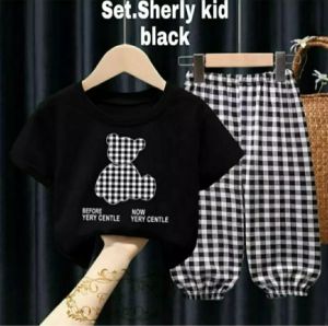 Baju anak Perempuan Setelan Baju Kaos Anak Perempuan Motif Sherley Umur 1-5 Tahun Terbaru