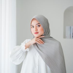 Pashmina Plisket Full PART 3 Ceruty Babydoll Tanpa Garis Tengah - Pleated Shawl Malaysia