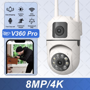 กล้องวงจรปิด wifi 8MP 4K CCTV AI การติดตามอัตโนมัติ มองเห็นกลางคืนสี กลางแจ้งกันน้ำ