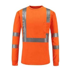 High Visibility Long Sleeve Shirts High Vis Safety Shirts Construction Work Shirts with Reflective Strips Safety T-Shirt