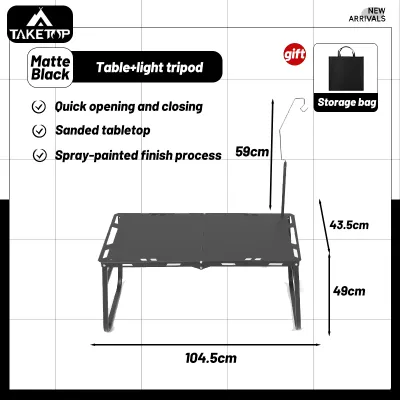 Camping Table Outdoor Folding Table Portable Foldable Table Lightweight Hydraulic Table Auto-Folding Portable for Picnic BBQ Kitchen & Tactical Use