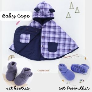 Baby cape cuddle me jaket multifungsi anak bolak balik set fitted booties prewalker sepatu 0-3 tahun