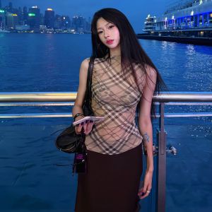 Áo ba lỗ nữ mùa hè kiểu dáng ôm sát mỏng nhẹ trong suốt