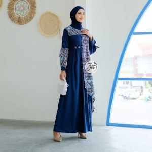 Aleeya Dress Batik Perempuan Baju Lebaran Gamis Kondangan Batik Muslim
