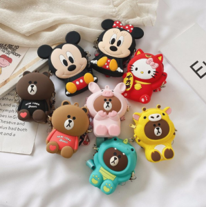 Azgalery T226 / Tas Selempang Anak Anak Rubber Jelly Berkualitas Karakter Kartun Lucu Trendy Fashion Sling Bag Jalan Import