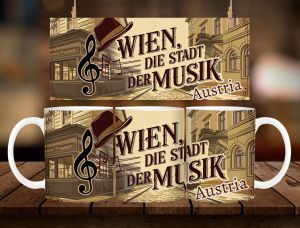 Austria Souvenir Mug 11oz with Gift Box – Vintage Design Ceramic Coffee Mug | Pasalubong Gift