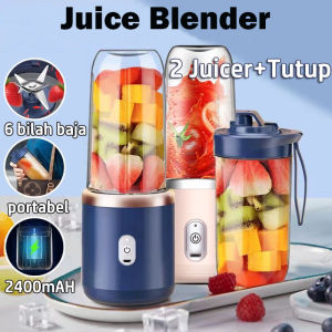 Blender Portable Mini Juice Blender 6 Pisau Juicer Portable Usb Pembuat Jus Elektrik Rechargeable Mini Mixer Ice Crusher