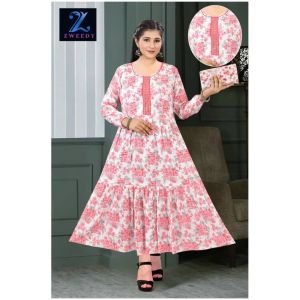 M(38) to 11XL(62) Muslimah Long Sleeve FLORAL Dress / Gown Retro Printed Plus Size by Zweedy Mart