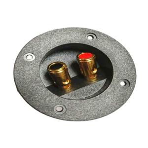 Black Speaker Terminals Connectors Round Box with 2 Banana Gildeds Subwoofer Stereoes Plug Spring Cup Connection