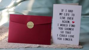 SIMSONN Funny Anniversary Card for Husband Wife Love You Longer Poem Romantic Birthday Card for Boyfriend Girlfriend Men Women