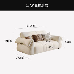 Sofa Fabric Sofa Light Luxury Style Living Room Three People
