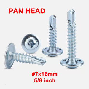 100PCS Pan head screw Cross recessed washer head screw Hardiflex screw 1/2inch 5/8inch 3/4inch 1inch work screw high quality metal screw