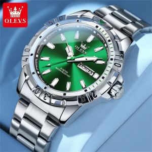 OLEVS 5560 Quartz Business Watch For Men Waterproof Stainless Steel Band Men Wristwatches Calendar Week Display