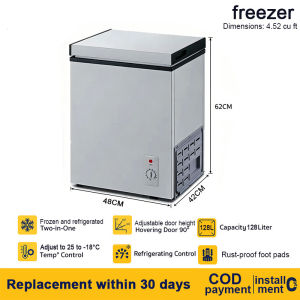 LENODI Gray horizontal freezer 5.42 cu.ft. -18~25℃ adjustable commercial and household use rust-proof and slip-resistant.