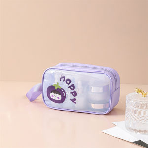 QNQN 2025 กระเป๋า Tote สำหรับผู้หญิง ล้างกระเป๋าเครื่องสำอาง Tote PVC กันน้ำถุงซักผ้า กระเป๋า PU ความจุสูง กระเป๋าชายหาดแบบพกพา