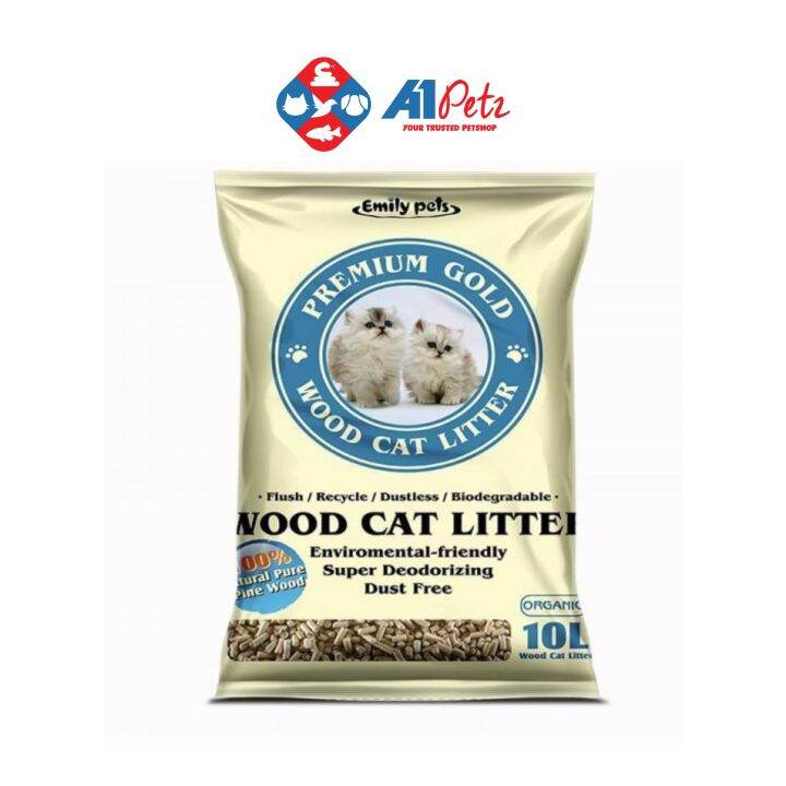 Emily pets wood outlet cat litter