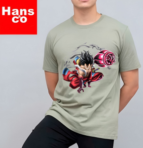 Kaos Pria 3 Dimensi Motif Luffy Gear 4 New Tshirt Oblong Katun 24s H0174 By Hans & Co