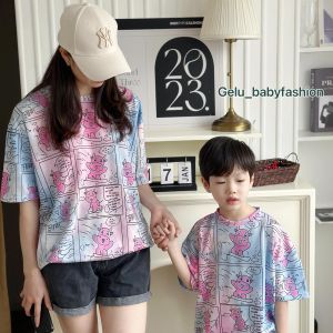 Áo đôi mẹ và bé GELU KIDS Đồ đôi mẹ và bé  Áo gia đình Đồng phục gia đình Áo thun cho mẹ và bé áo cộc tay áo phông cho mẹ và bé thích hợp cho mẹ và bé mặc đi chơi ở nhà mùa hè  A198 free size áo mẹ size riêng cho bé