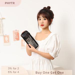 PHYTR HOT Mesh Makeup Bags Black Mesh Zipper Pouch for Offices Travel Storage Bags Pouch