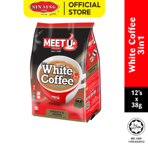 MEET U White Coffee 3 in 1 | Kopi Putih 3 dalam 1 Pracampur Segera(12s x 38g) HALAL