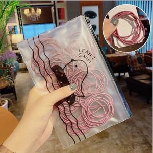 Combo 100 dây thun cột tóc kèm túi nhiều màu đơn giản giá rẻ dễ thương CB14