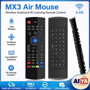 Leading-MX3 Fly Air Mouse Smart Voice Remote Control 2.4G Wireless Keyboard for TV Box Android Mecool H96 Max X96 Mini Mi Box