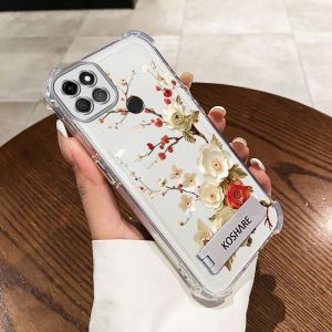 Case for realme c21y realme c25y realme C21 phone casing softcase silicone shockproof cover new design aesthetic flower with Holder sjcbzzh01