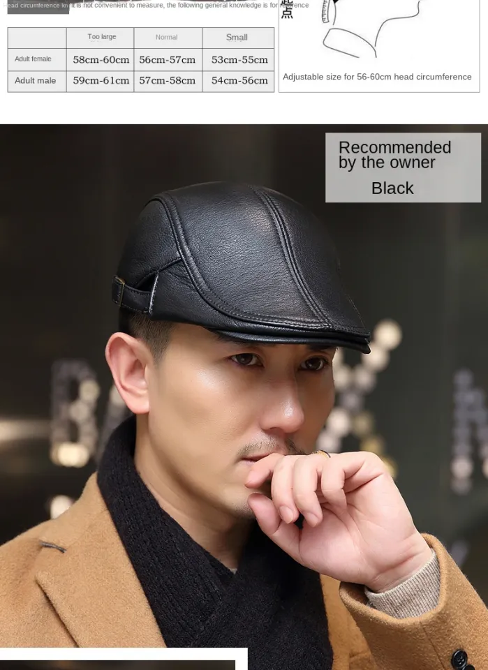 Autumn Winter Real Full Grain Cow Leather Octagonal Beret Cap For Men Retro Fashion British Style Newsboy Hat Artist Visor