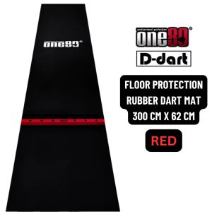 ONE80 Rubber Dart Mat/Carpet - Heavy Duty Rubber Floor Protection Dart Mat With Detachable Wood Oche