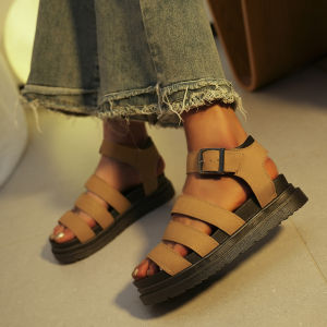 [Free Shipping] Roman Sandals For Women New Spring Collection Thick-Soled Non-Slip Fashionable With Buckle Details Casual Beach Shoes Available In Large Sizes