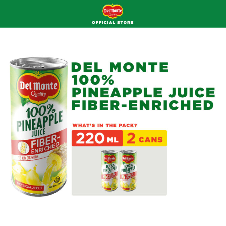 DEL MONTE 100 Pineapple Juice Fiberenriched to Aid Digestion and
