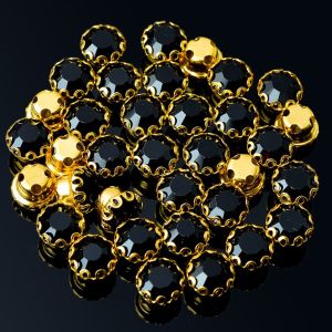36ชิ้น6มิลลิเมตรสีแก้วคริสตัลเย็บบน Rhinestones ดอกไม้กรงเล็บโนเกียรอยขีดข่วนฐานทองปุ่มอุปกรณ์เย็บผ้าสำหรับเสื้อผ้าเครื่องแต่งกาย