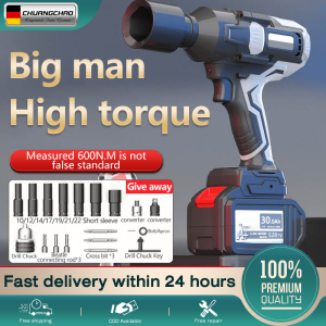 【 100% Original 】Electric Cordless Brushless Impact Wrench1080N.M  528TV  3100rpm 1/2" Ratchet Driver adjustable speed chuck air block wrench set easy to remove drain nut18pcs repair accessories 【Drill Bit Hand Tools】