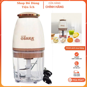 Máy xay đa năng OSAKA Máy xay sinh tố xay thịt xay tỏi ớt 4 lưỡi dao 700ml màu trắng nắp đồng ( Loại 1 )