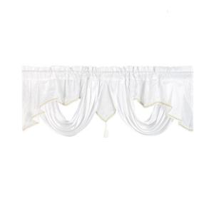Flexible Waterfall Window Scarf Valance with Rod Pocket Decorative Luxurious Wavy Curtain Drape For Houses Offices